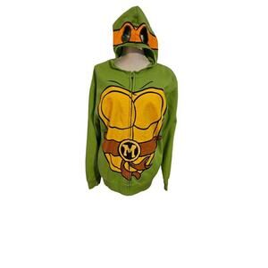 Nickeloneon Ninja Turtle Michaelangelo Hooded Zipper Jacket Size L